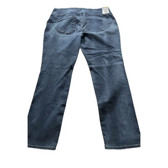 LEE Slimming Fit Slim Straight Pull On Jeans Womens 20W Dark Wash Denim NWT - Picture 2 of 16